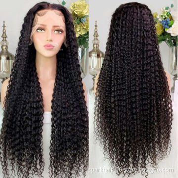 Human Hair Lace Front Wig Natural Hairline 150% Density Deep Wave Jerry Curly 13X6 Swiss Lace Remy Hair Brazilian Jerry Curl Wig